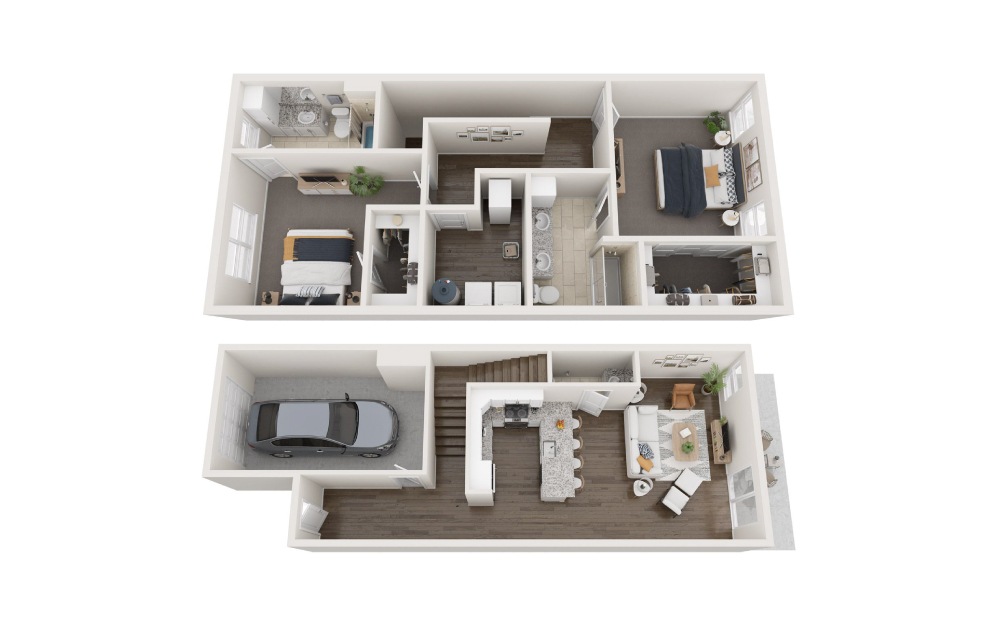 Fairfield - 2 bedroom floorplan layout with 2.5 bathrooms and 1787 square feet