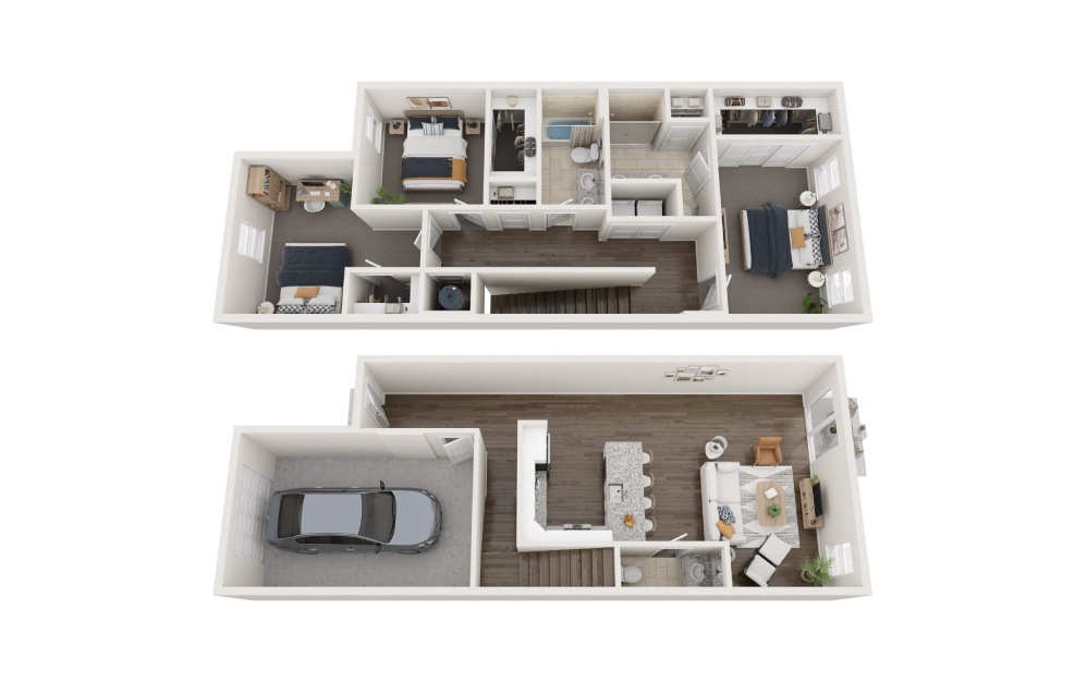 Governor - 3 bedroom floorplan layout with 2.5 bathrooms and 1999 square feet