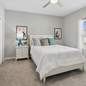 bedroom with walk-in closet
